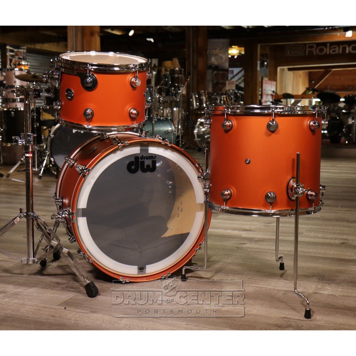 Used DW Performance 3pc Drum Set 22/13/16 Hard Satin American Rust - Drum Center Of Portsmouth