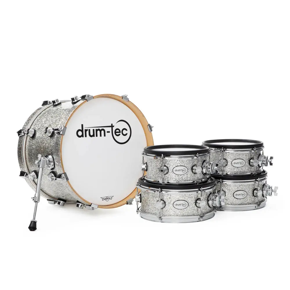 Drum-Tec Diabolo 3 5pc Studio E-Drum Set Silver Sparkle - Drum Center Of Portsmouth