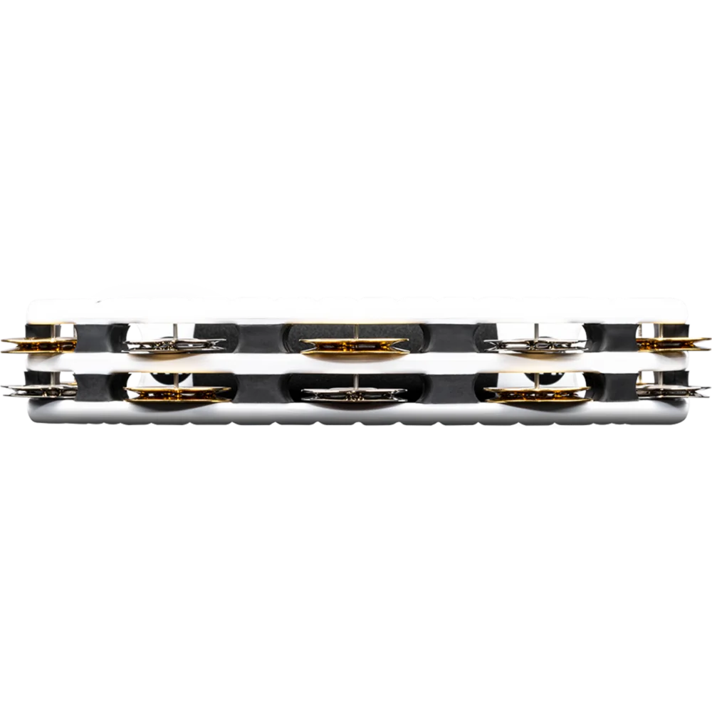 Meinl ABS Hand Held Tambourine Recording Combo Dual-Alloy Jingles White - Drum Center Of Portsmouth