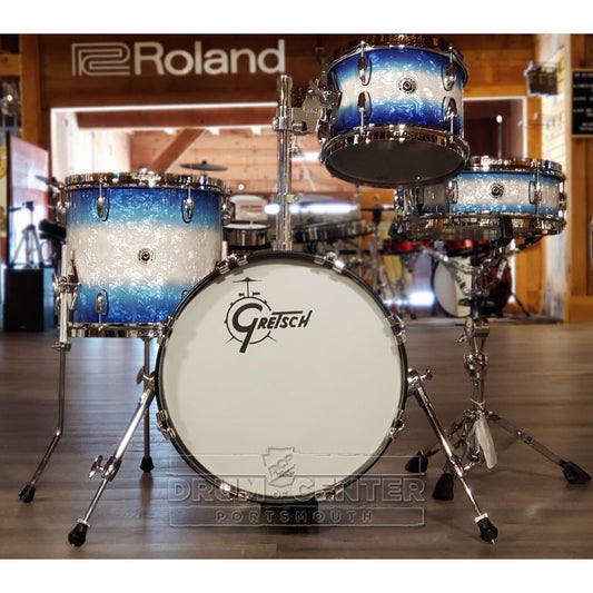 Used Gretsch Brooklyn 4pc Micro Drum Set Blue Burst Pearl - Drum Center Of Portsmouth