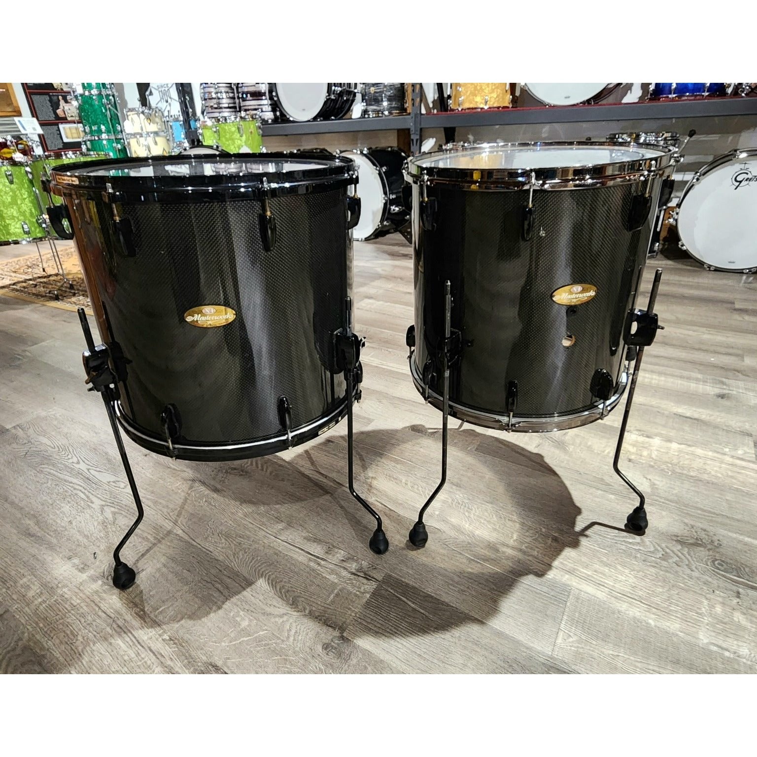 Used Pearl Masterworks 6pc Carbon Ply Drum Set