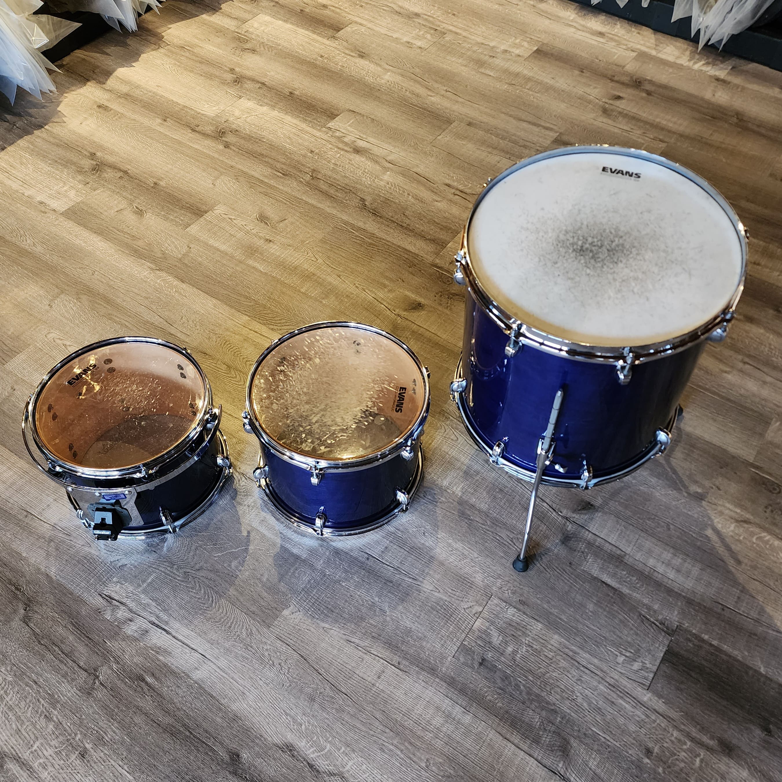 Ued Premier Artist Maple 4pc Drumset Transparent Blue Lacquer