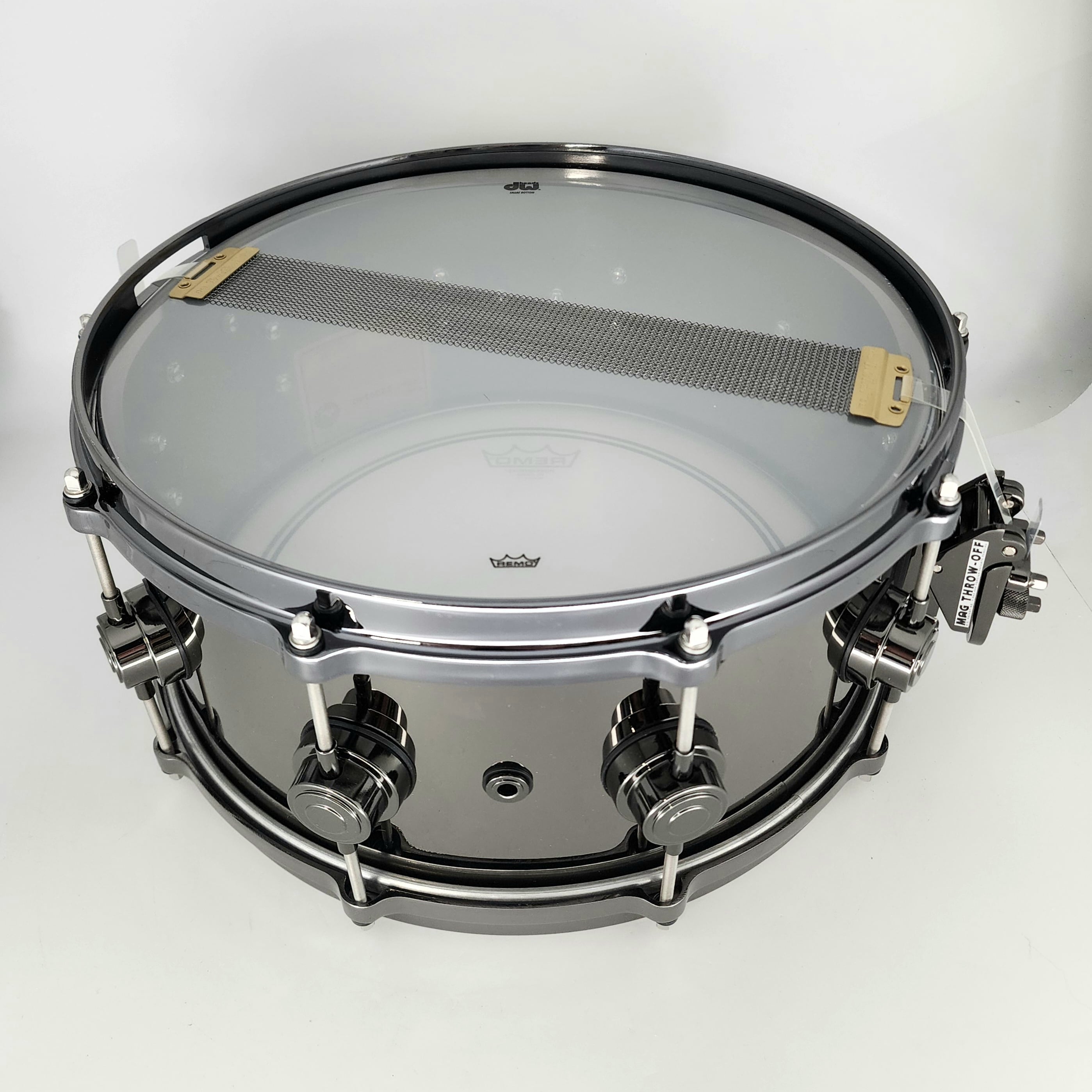 Used DW Collectors Black Nickel Over Brass Snare Drum 14x6.5