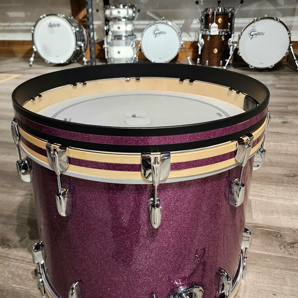 Used Gretsch Broadkaster 4pc Drum Set Purple Glass w/Extra Hoops - Drum Center Of Portsmouth