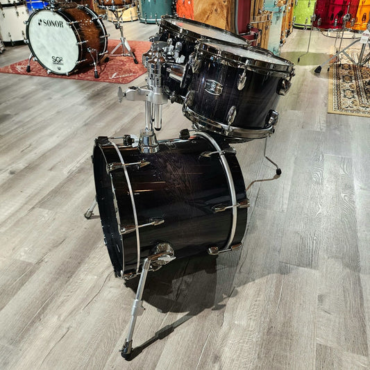 Used Yamaha Live Custom Oak 4pc Drum Set Black Shadow Sunburst - Drum Center Of Portsmouth