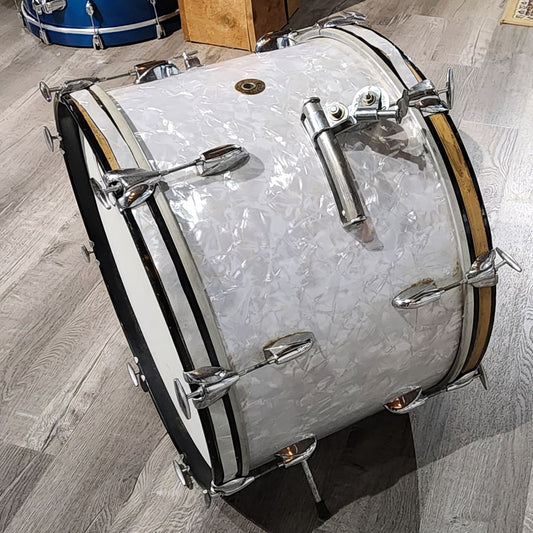 Used Vintage Gretsch Round Badge '60s 2pc Drum Set White Marine Pearl - Drum Center Of Portsmouth