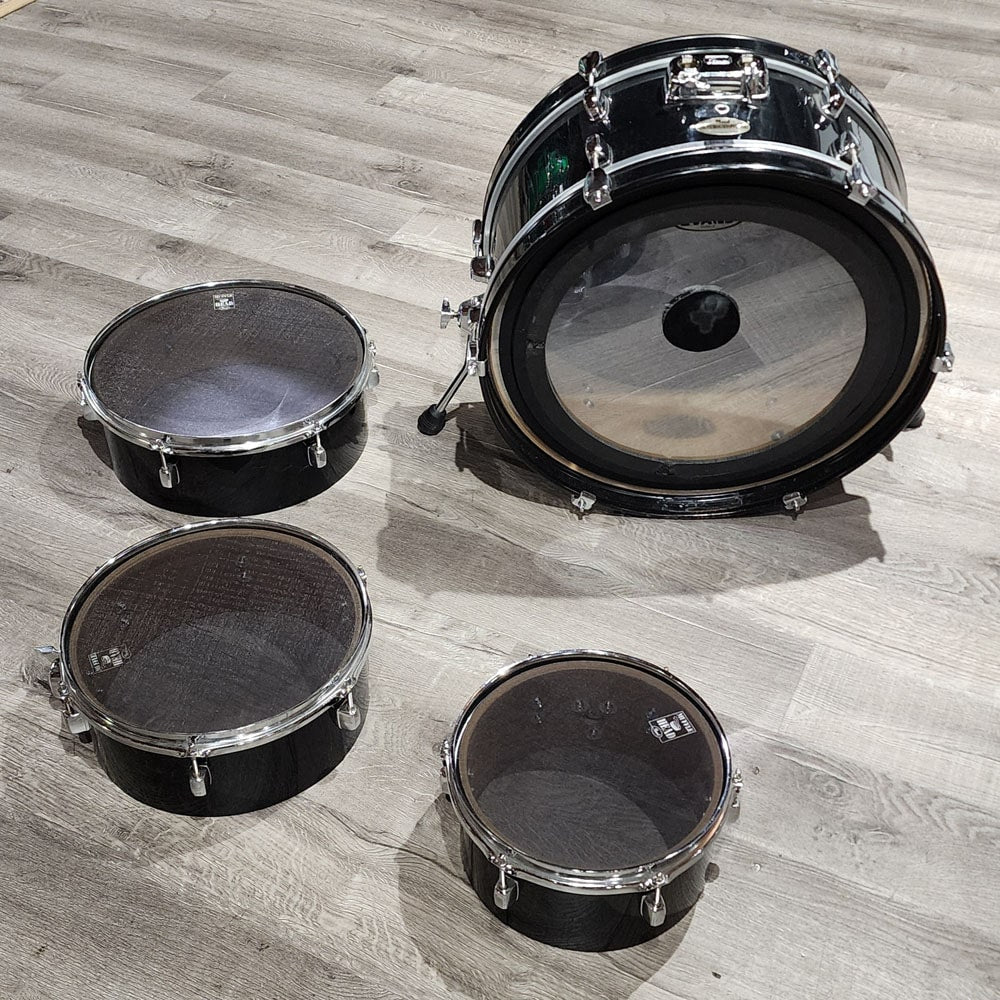 Used Pearl Rhythm Traveler 4pc Drum Set Black - Drum Center Of Portsmouth