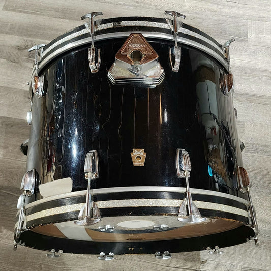 Used Ludwig 1980s Classic Maple 4pc Drum Set Black Cortex - Good - Drum Center Of Portsmouth