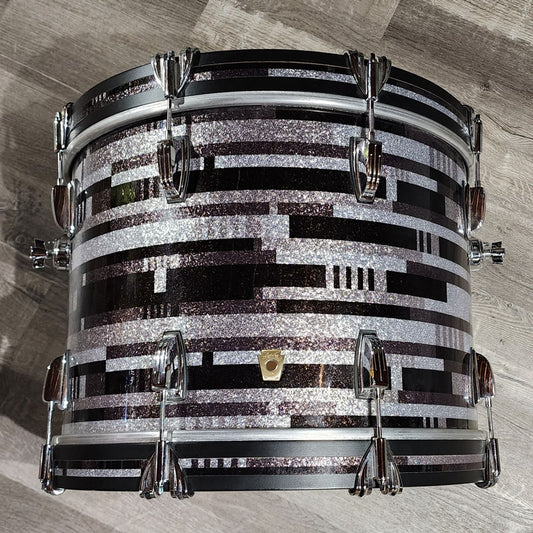 Used Ludwig Classic Maple 3pc Drum Set Digital Black Sparkle - Good - Drum Center Of Portsmouth