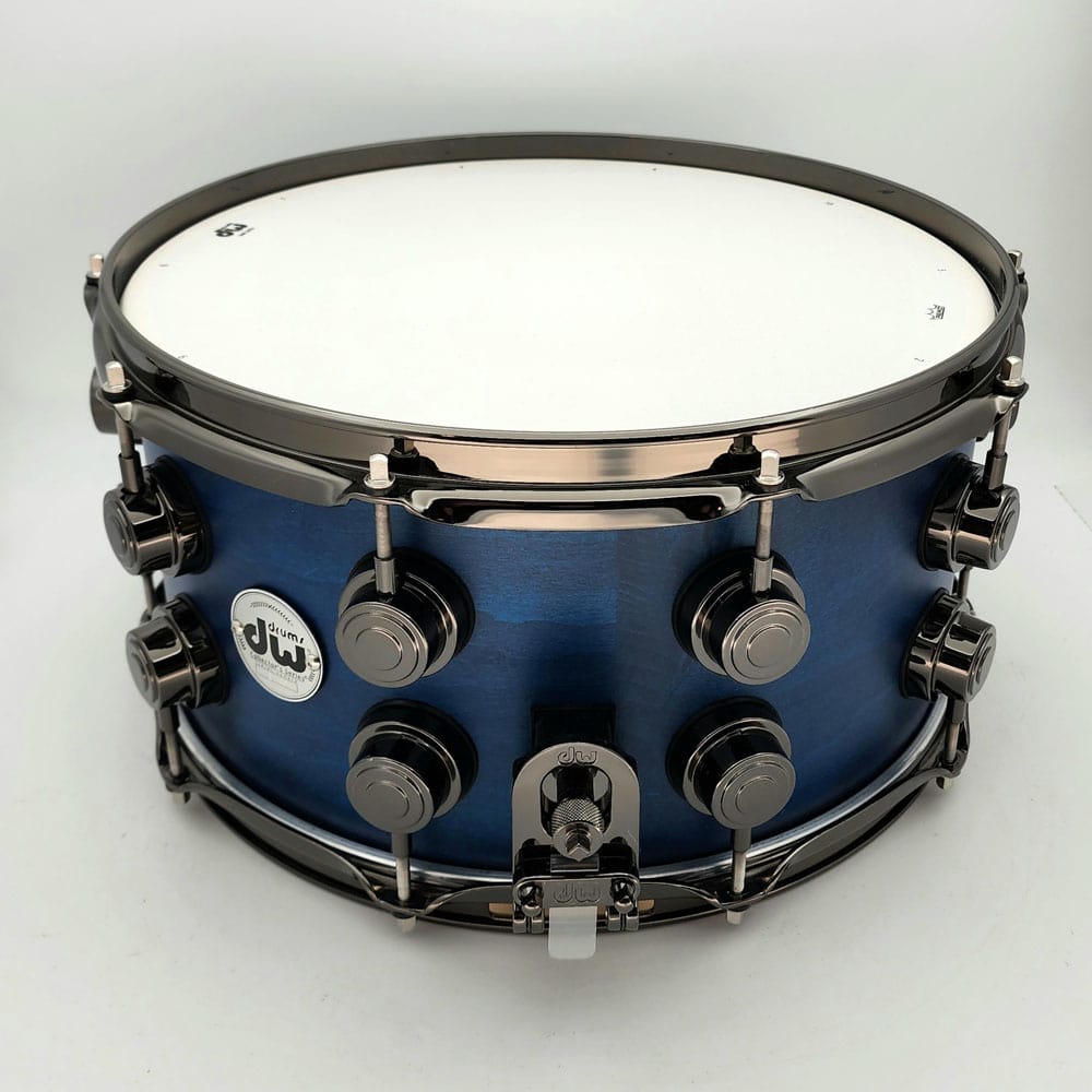 Used DW Collectors 14x7 Snare Drum Azure Oil w/Black Nickel Hardware - Excellent - Drum Center Of Portsmouth