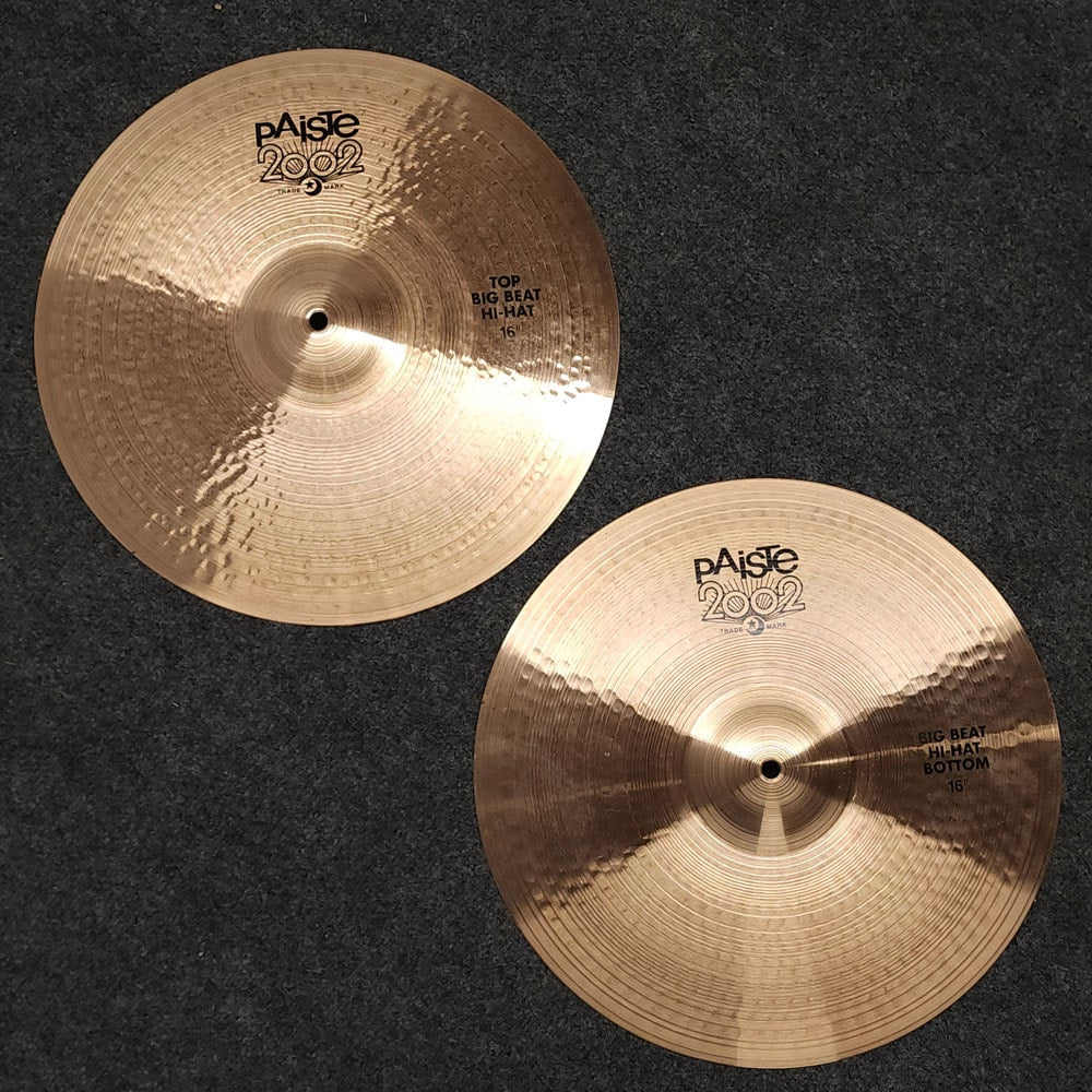 Used Paiste Big Beat 2002 Hi Hat Cymbals 16" - Very Good - Drum Center Of Portsmouth