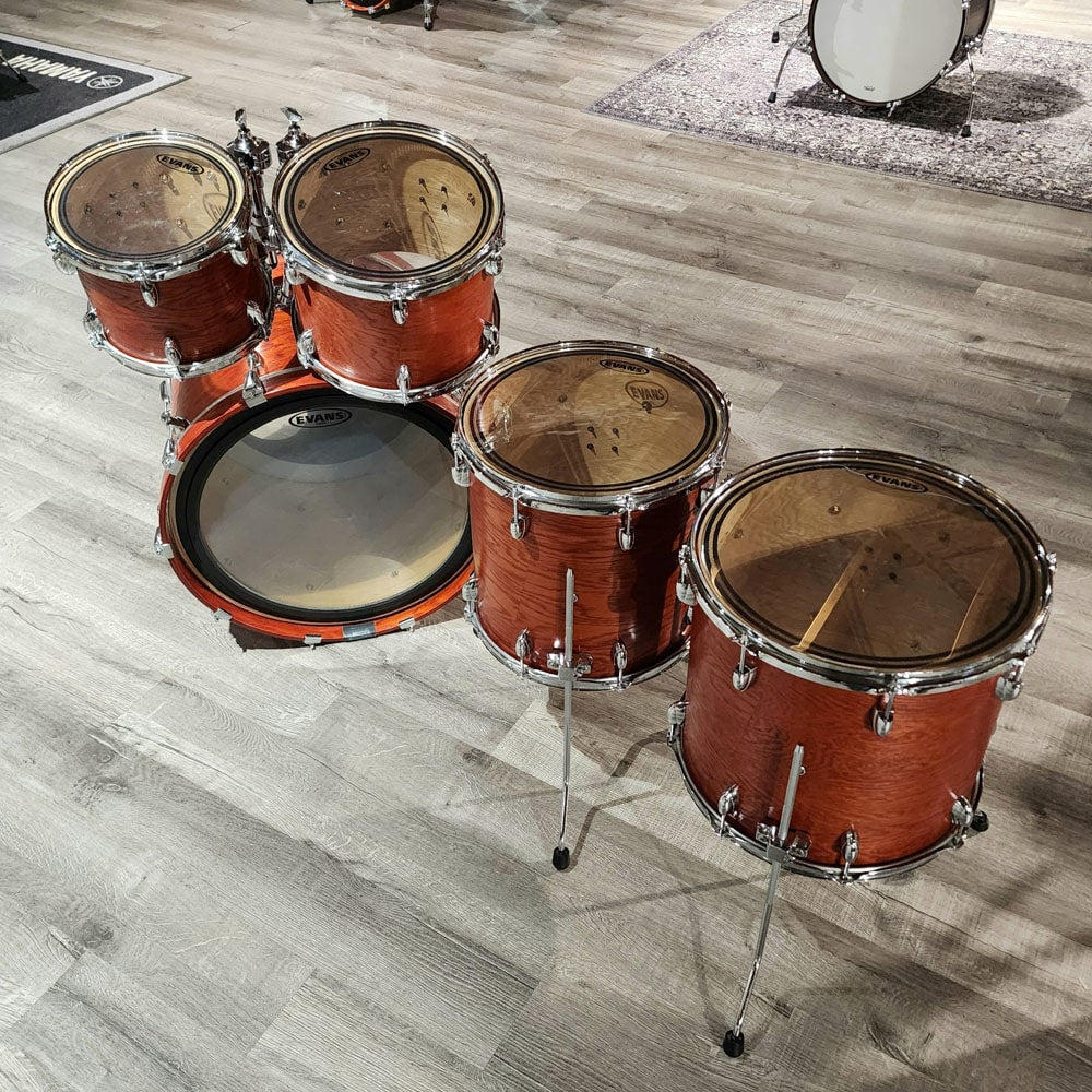 Used Yamaha Oak Custom 5pc Drum Set Matte Sedona Red - Excellent - Drum Center Of Portsmouth