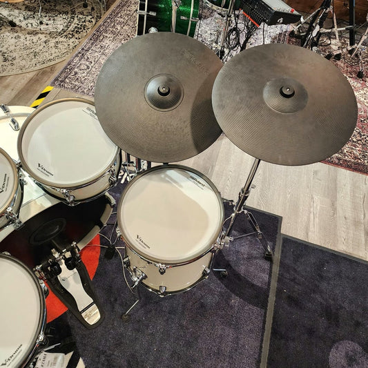 Used Roland VAD706 V-Drums Acoustic Design Electronic Drum Set w/DW Hardware Pack - White - Drum Center Of Portsmouth