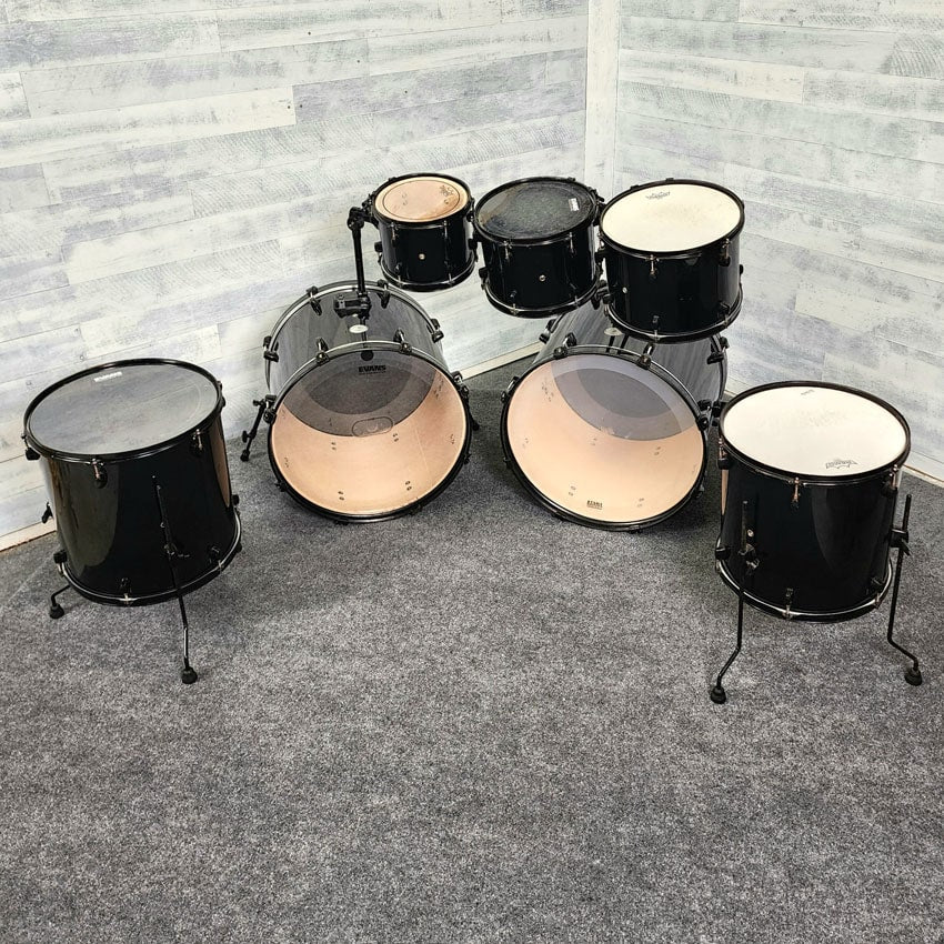 Used Pearl Export Joey Jordison 7pc Drum Set Black - Fair - Drum Center Of Portsmouth