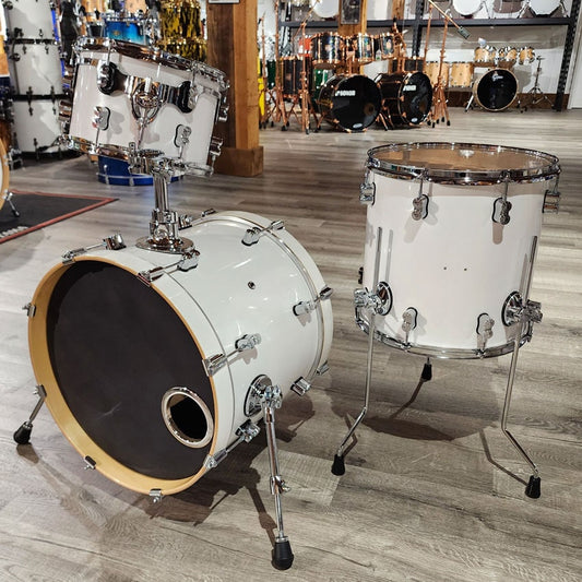 Used PDP Concept Maple 3pc Drum Set Pearlescent White - Very Good - Drum Center Of Portsmouth