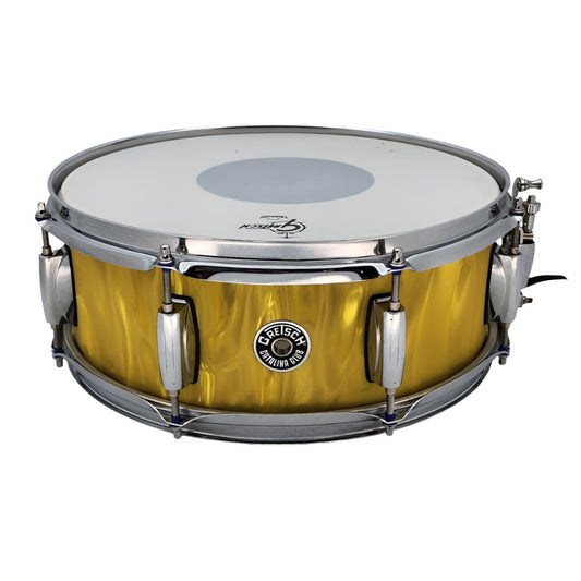 Used Gretsch Catalina Club Snare Drum 14x5 Yellow Satin Flame - Very Good - Drum Center Of Portsmouth