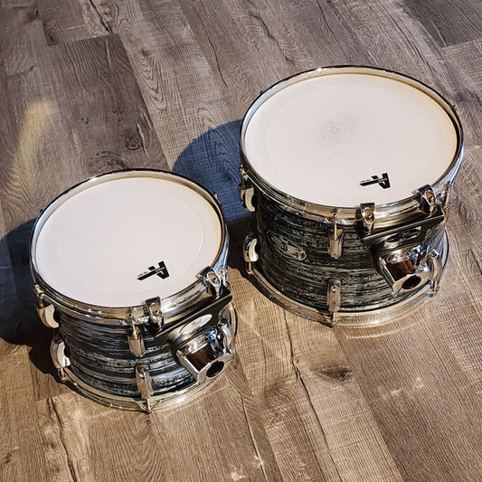 Used Pearl Vision Birch 4pc Drum Set Black Strata Wrap Finish - Good - Drum Center Of Portsmouth