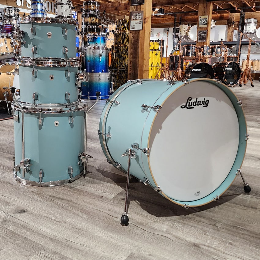 Used Ludwig Neusonic 4pc Drum Set Skyline Blue - Drum Center Of Portsmouth
