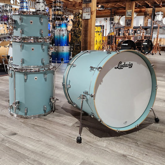 Used Ludwig Neusonic 4pc Drum Set Skyline Blue - Drum Center Of Portsmouth