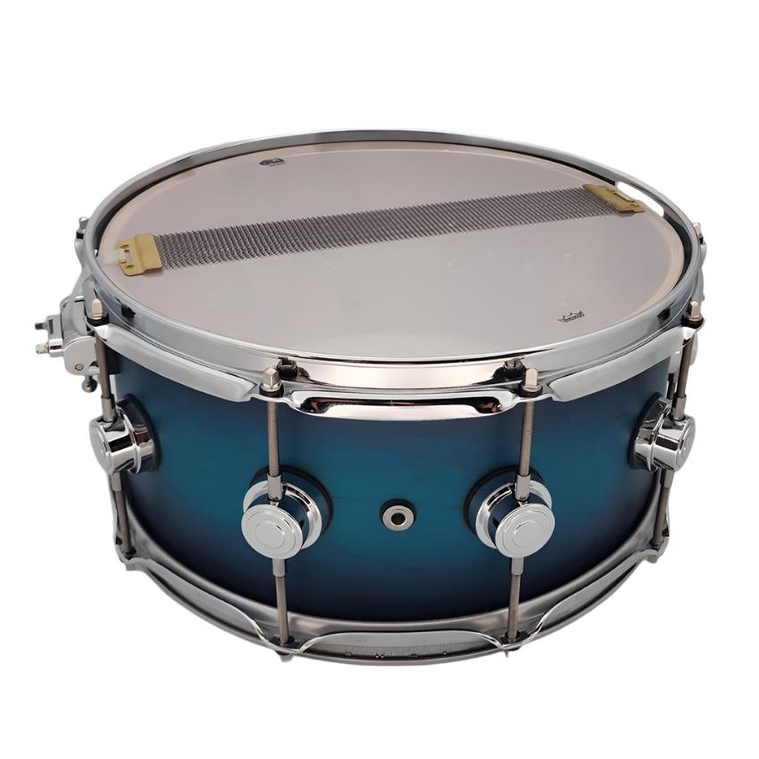 Used DW Collectors Cherry HVLT Snare Drum 14x6.5 Blue Burst - Very Good - Drum Center Of Portsmouth