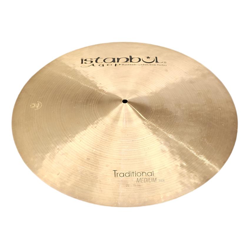 Used Istanbul Agop Traditional Medium Ride Cymbal 22" 3139 grams - Very Good - Drum Center Of Portsmouth