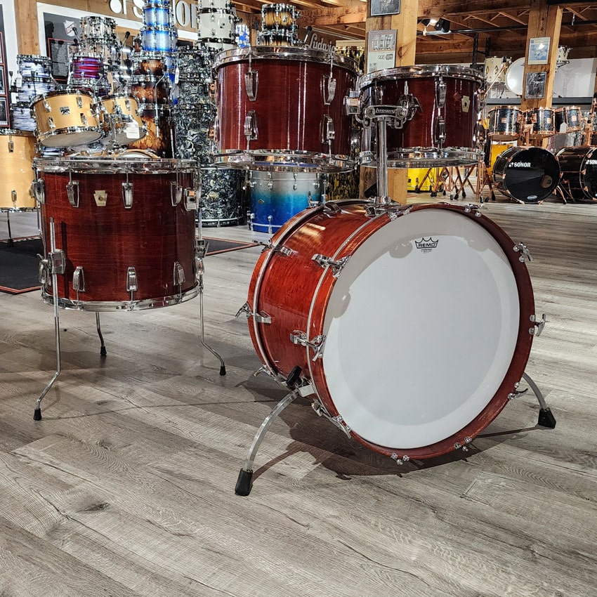 Used Ludwig Classic Maple 4pc Drum Set Cherry Stain - Fair - Drum Center Of Portsmouth