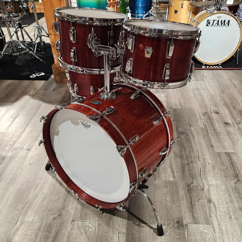 Used Ludwig Classic Maple 4pc Drum Set Cherry Stain - Fair - Drum Center Of Portsmouth