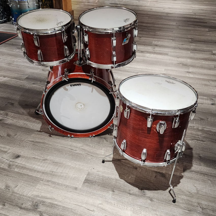 Used Ludwig Classic Maple 4pc Drum Set Cherry Stain - Fair - Drum Center Of Portsmouth