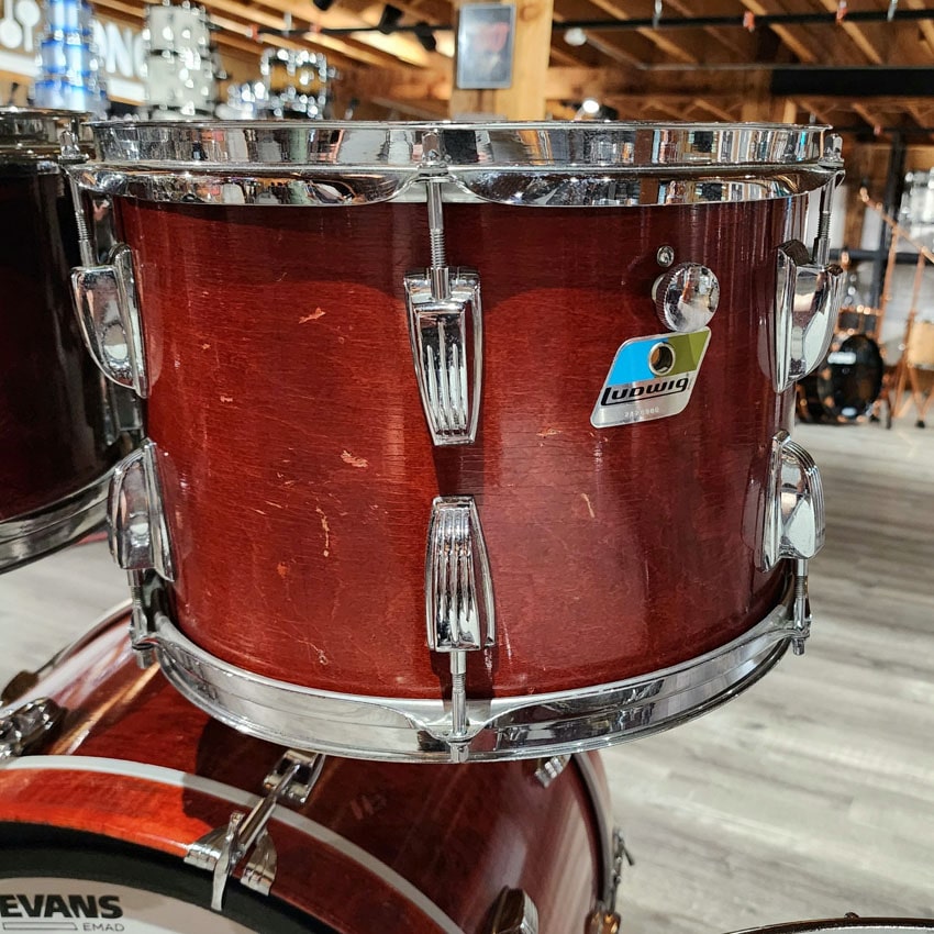 Used Ludwig Classic Maple 4pc Drum Set Cherry Stain - Fair - Drum Center Of Portsmouth