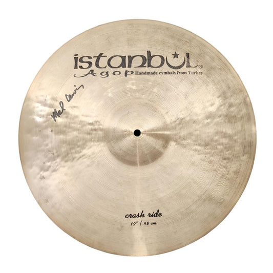 Used Istanbul Agop Mel Lewis Crash Ride Cymbal 19" 1767 grams - Good - Drum Center Of Portsmouth