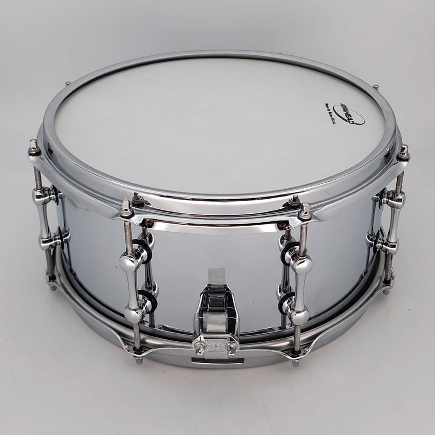 Used Ahead Chrome On Brass Snare Drum 13x6 w/Dunnett Throw-Off - Drum Center Of Portsmouth