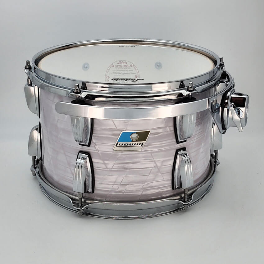 Used Ludwig Classic Maple Tom 12x8 70s White Marine Pearl w/Vibraband - Drum Center Of Portsmouth