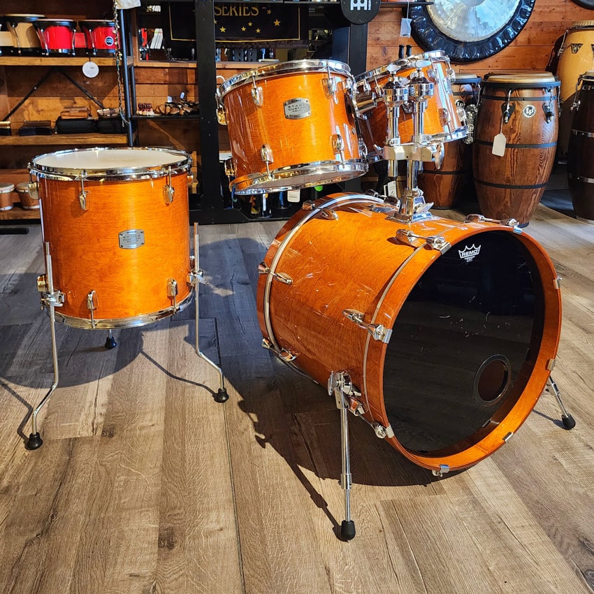 Used Yamaha Stage Custom 4pc Drum Set Honey Amber - Good - Drum Center Of Portsmouth