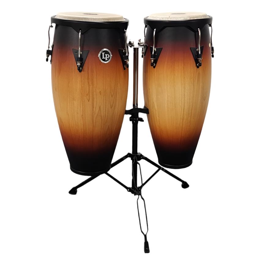 Used LP Aspire Congas 11" & 12" Satin Sunburst w/Stand - Very Good - Drum Center Of Portsmouth