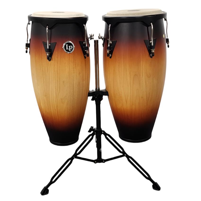 Used LP Aspire Congas 11" & 12" Satin Sunburst w/Stand - Very Good - Drum Center Of Portsmouth