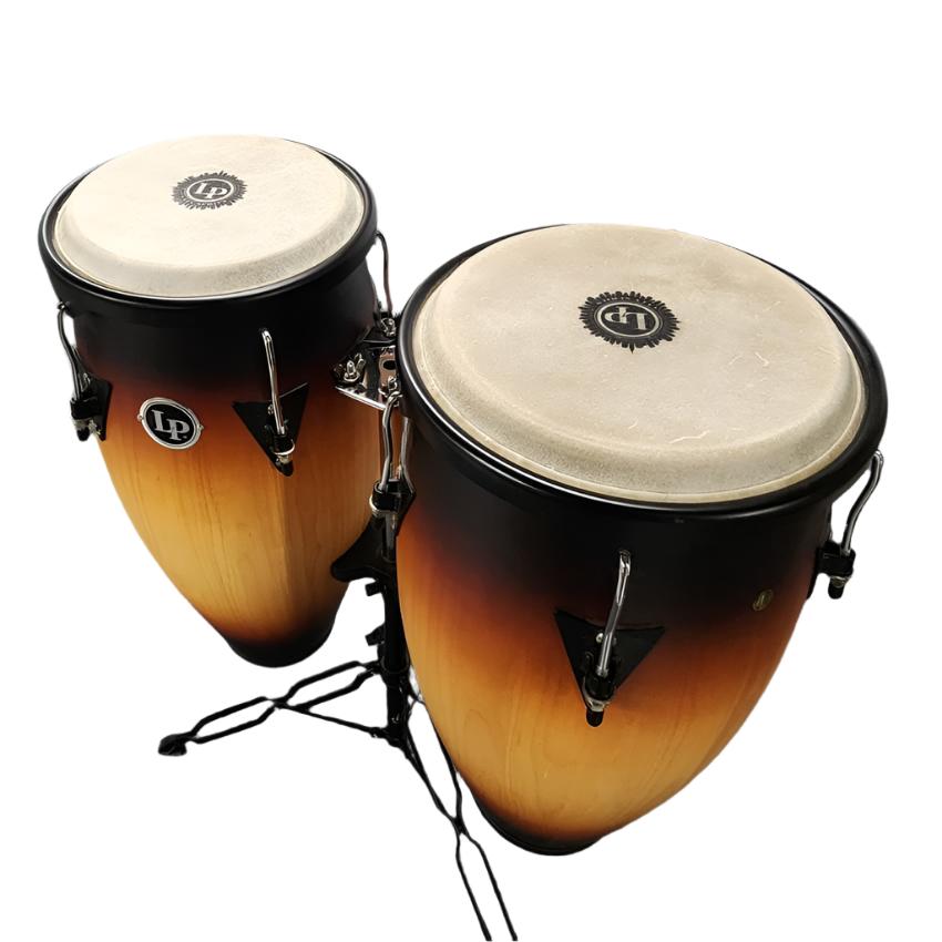 Used LP Aspire Congas 11" & 12" Satin Sunburst w/Stand - Very Good - Drum Center Of Portsmouth