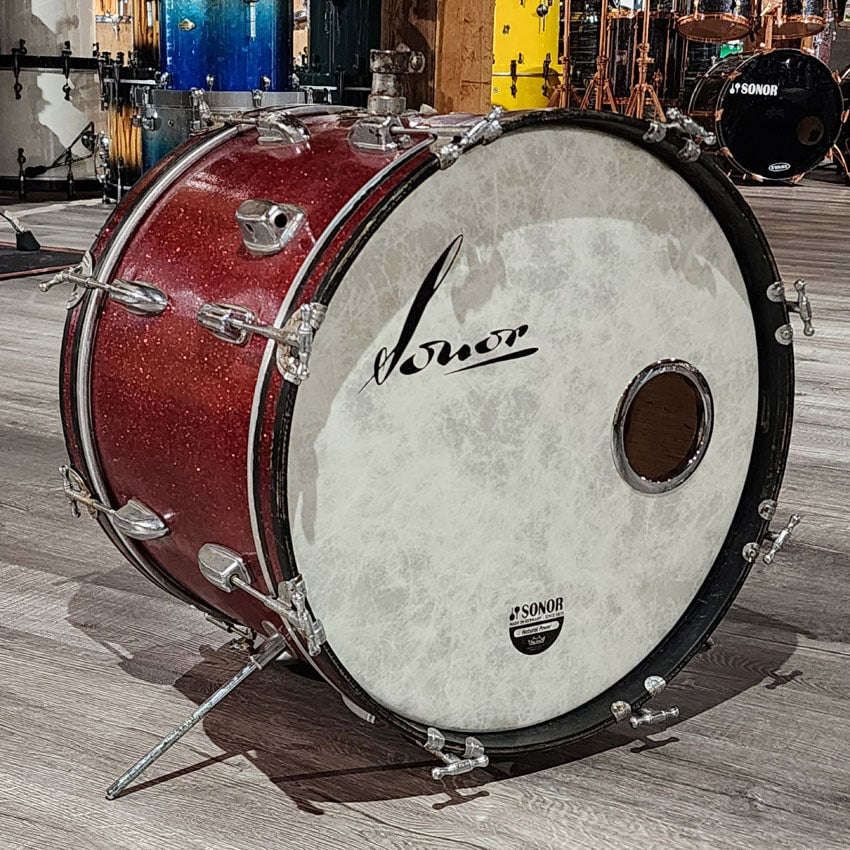 Used Misc Vintage Bass Drum 20x14 Red Sparkle - Fair - Drum Center Of Portsmouth
