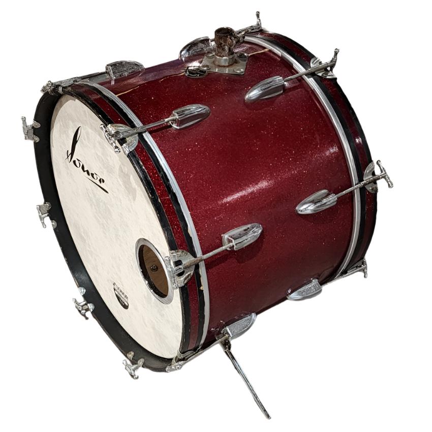 Used Misc Vintage Bass Drum 20x14 Red Sparkle - Fair - Drum Center Of Portsmouth