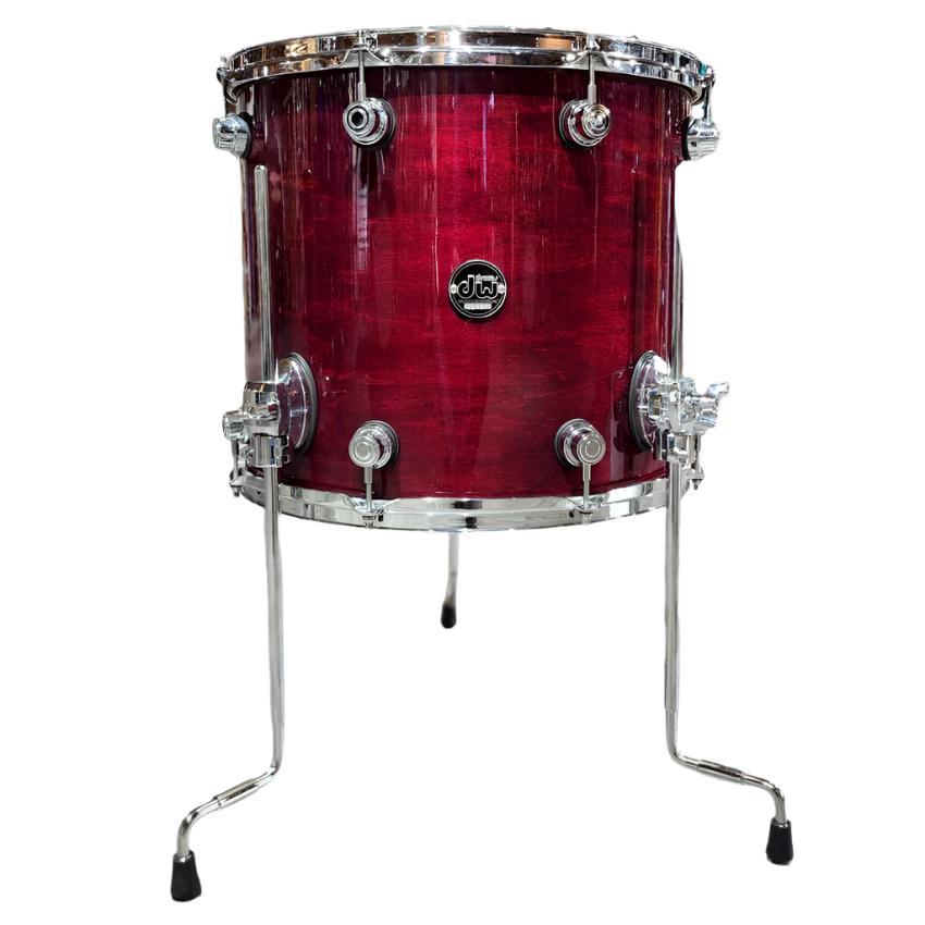 Used DW Performance Floor Tom 16x14 Cherry Stain - Good - Drum Center Of Portsmouth