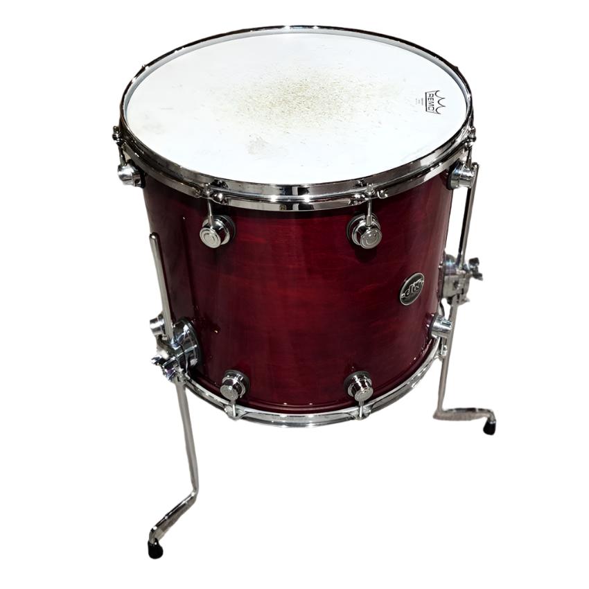 Used DW Performance Floor Tom 16x14 Cherry Stain - Good - Drum Center Of Portsmouth