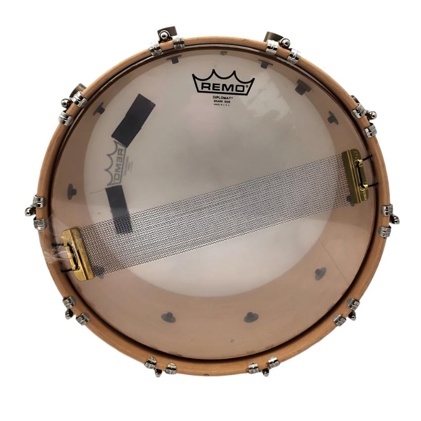 Used A&F Maple Club Snare Drum 14x6.5 White w/Wood Hoops - Very Good - Drum Center Of Portsmouth
