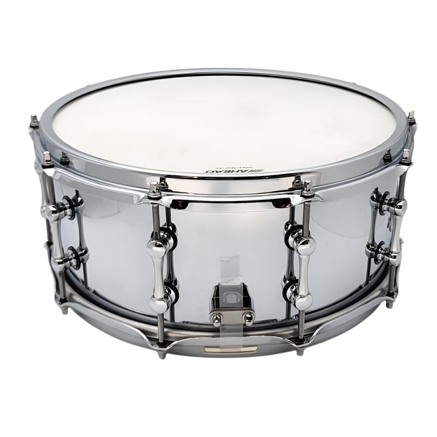Used Ahead Chrome Over 3mm Cast Bell Brass Snare Drum 14x6 - Good - Drum Center Of Portsmouth