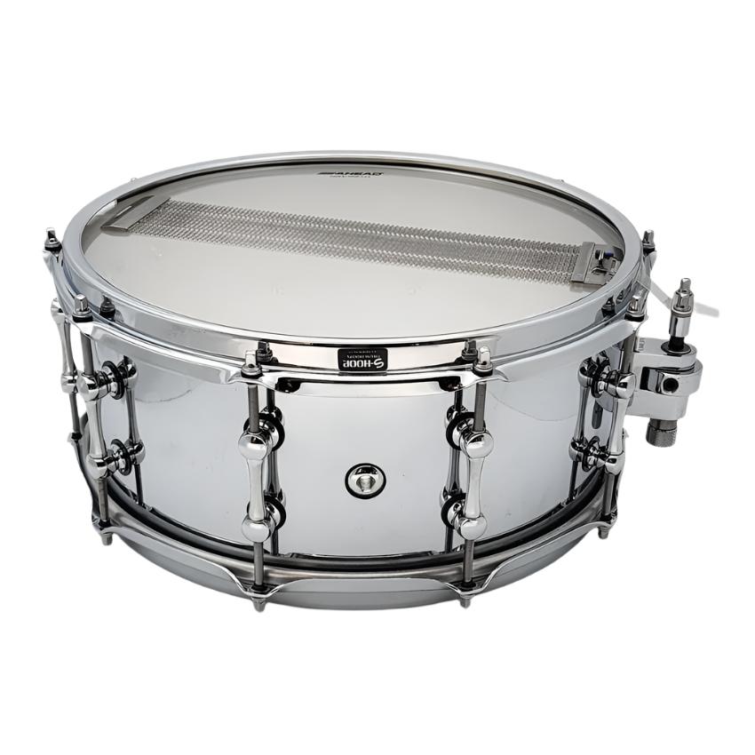 Used Ahead Chrome Over 3mm Cast Bell Brass Snare Drum 14x6 - Good - Drum Center Of Portsmouth