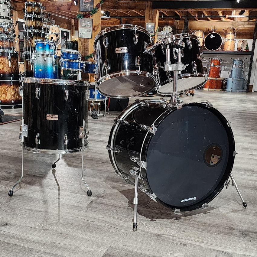 Used Vintage Yamaha Tour 8000 4pc Drum Set Black MIJ - Fair - Drum Center Of Portsmouth