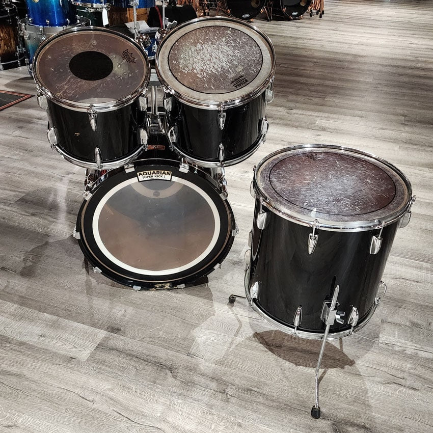 Used Vintage Yamaha Tour 8000 4pc Drum Set Black MIJ - Fair - Drum Center Of Portsmouth