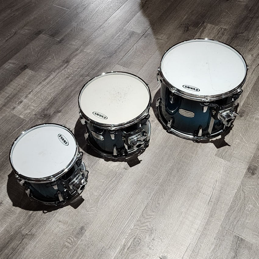 Used Pearl Session Select Birch 4pc Drum Set Blue Burst - Good - Drum Center Of Portsmouth