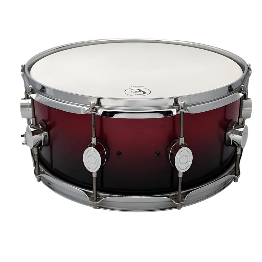 Used Pacific Snare Drum 14x5.5 Red to Black Burst - Good - Drum Center Of Portsmouth