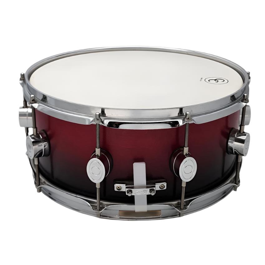 Used Pacific Snare Drum 14x5.5 Red to Black Burst - Good - Drum Center Of Portsmouth
