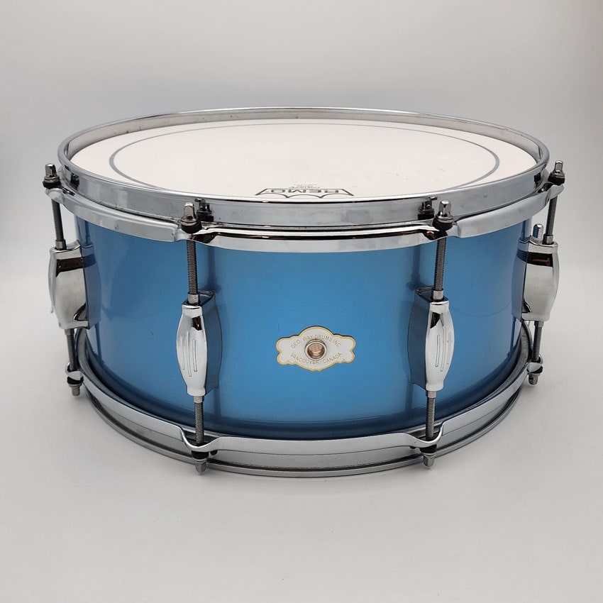 Used George Way Tuxedo Snare Drum 14x6.5 Million Dollar Baby Blue - Good - Drum Center Of Portsmouth