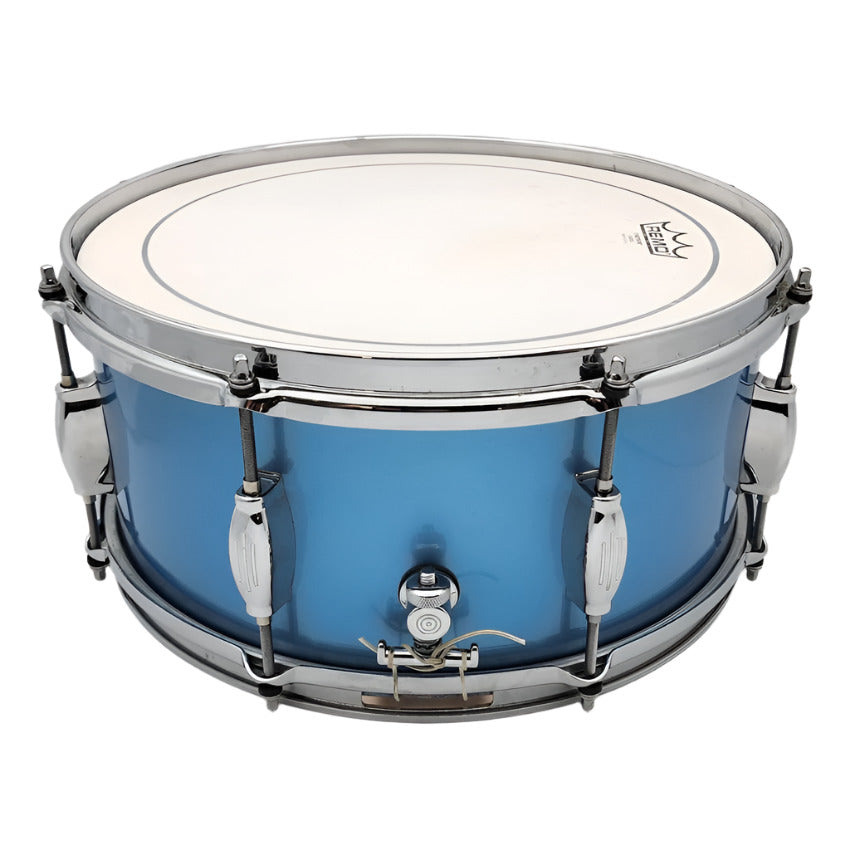 Used George Way Tuxedo Snare Drum 14x6.5 Million Dollar Baby Blue - Good - Drum Center Of Portsmouth